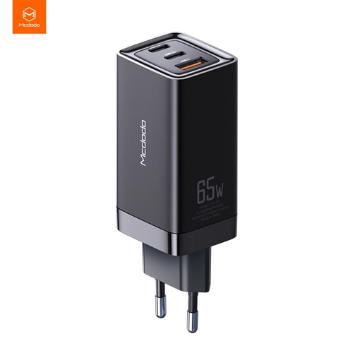 Mcdodo GaN nabíječka do sítě, 220V, 65W, 2x USB-C, 1x USB-A, černá