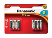 Baterie Panasonic PRO POWER AAA, LR03, mikrotukov, 1,5V, blistr 8 ks